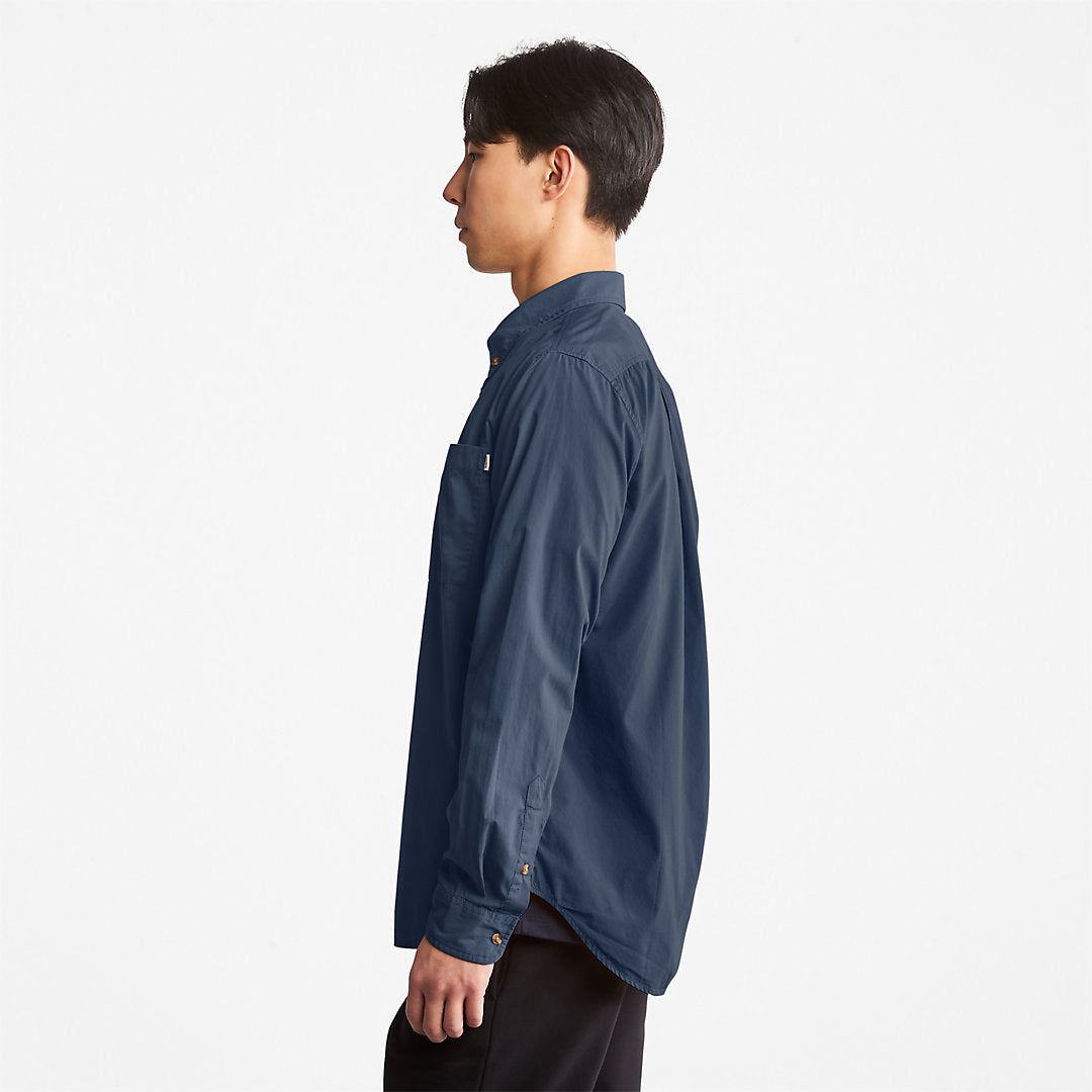 Timberland Mens Outdoor Heritage Washed Poplin Shirt for Men in Blue