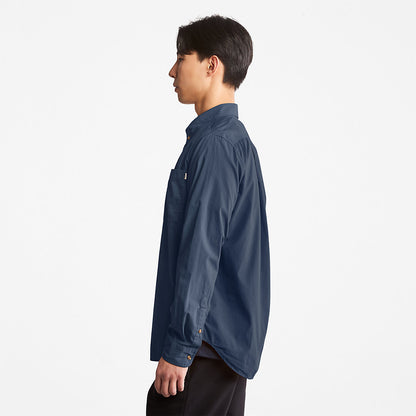 Timberland Mens Outdoor Heritage Washed Poplin Shirt for Men in Blue