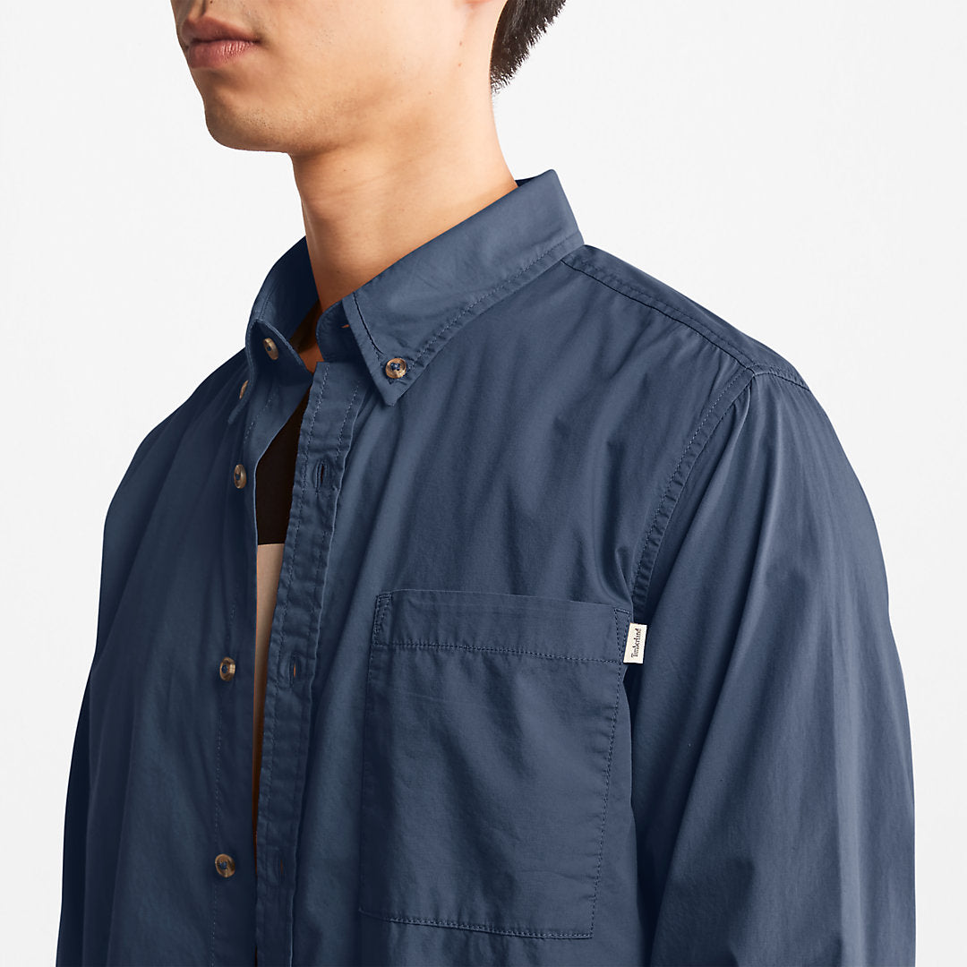 Timberland Mens Outdoor Heritage Washed Poplin Shirt for Men in Blue