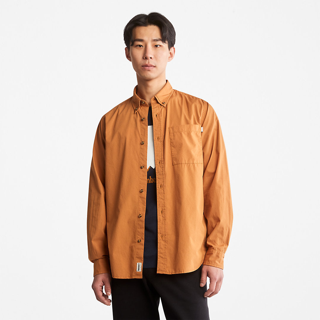 Timberland Mens Outdoor Heritage Washed Poplin Shirt for Men in Light Brown