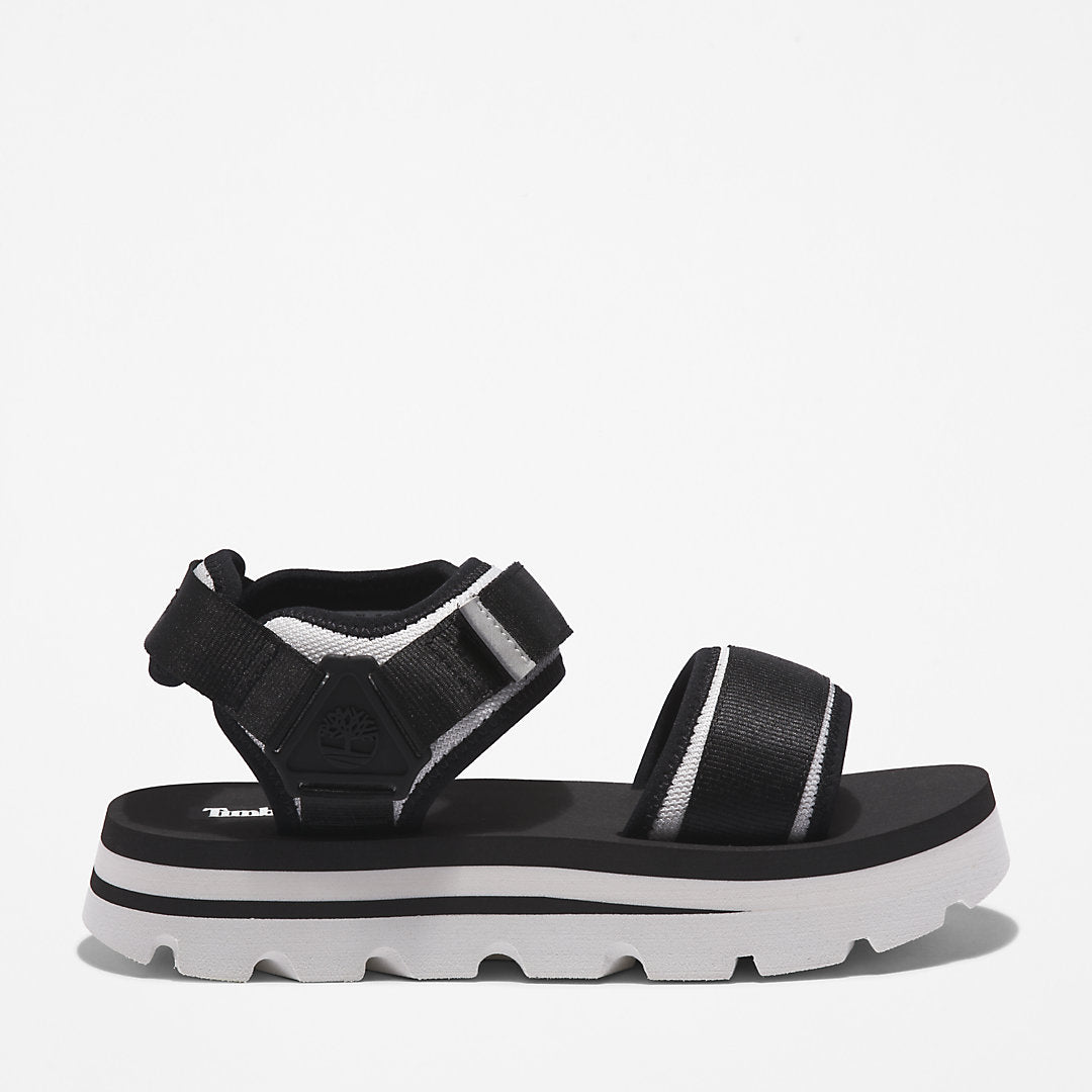 Timberland Womens Euro Swift Ankle-Strap Sandal for Women in Monochrome Black