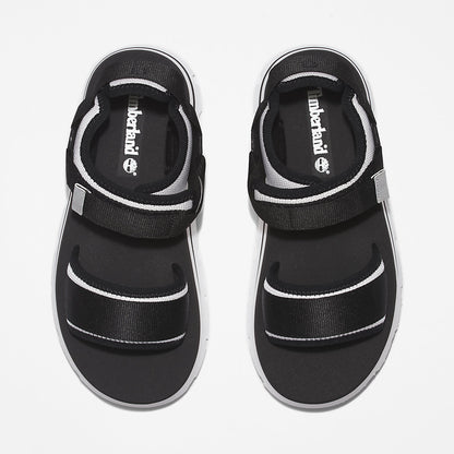 Timberland Womens Euro Swift Ankle-Strap Sandal for Women in Monochrome Black