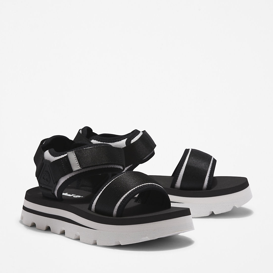 Timberland Womens Euro Swift Ankle-Strap Sandal for Women in Monochrome Black