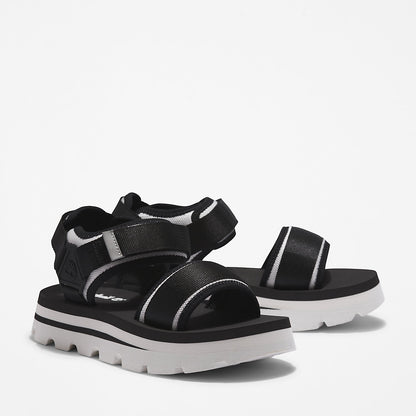 Timberland Womens Euro Swift Ankle-Strap Sandal for Women in Monochrome Black