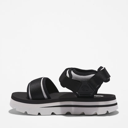 Timberland Womens Euro Swift Ankle-Strap Sandal for Women in Monochrome Black