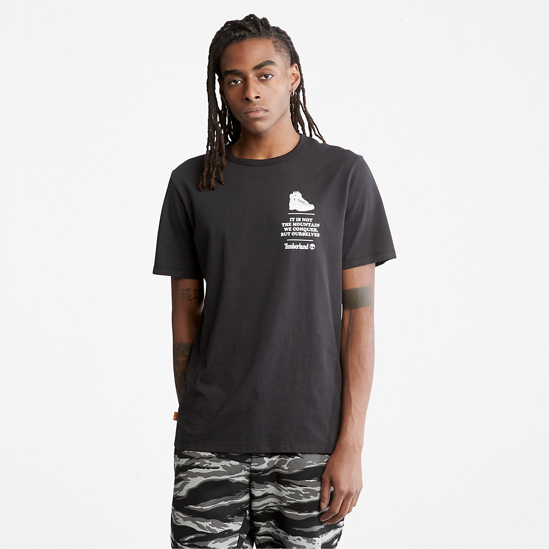 Timberland Mens Outdoor Heritage Boot-Logo T-Shirt for Men in Black