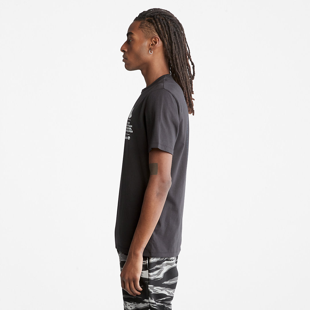 Timberland Mens Outdoor Heritage Boot-Logo T-Shirt for Men in Black
