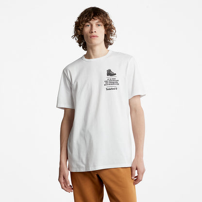 Timberland Mens Outdoor Heritage Boot-Logo T-Shirt for Men in White