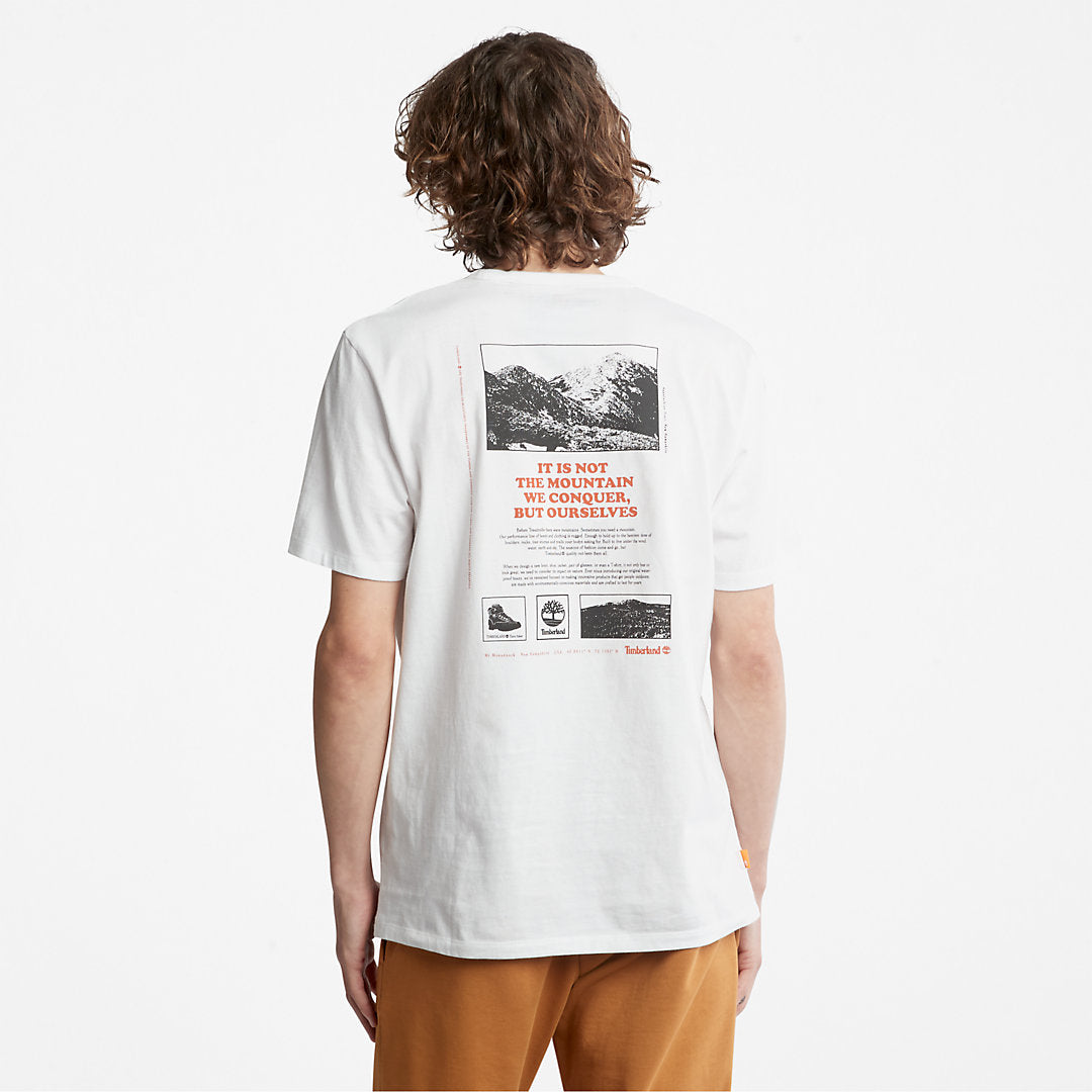 Timberland Mens Outdoor Heritage Boot-Logo T-Shirt for Men in White