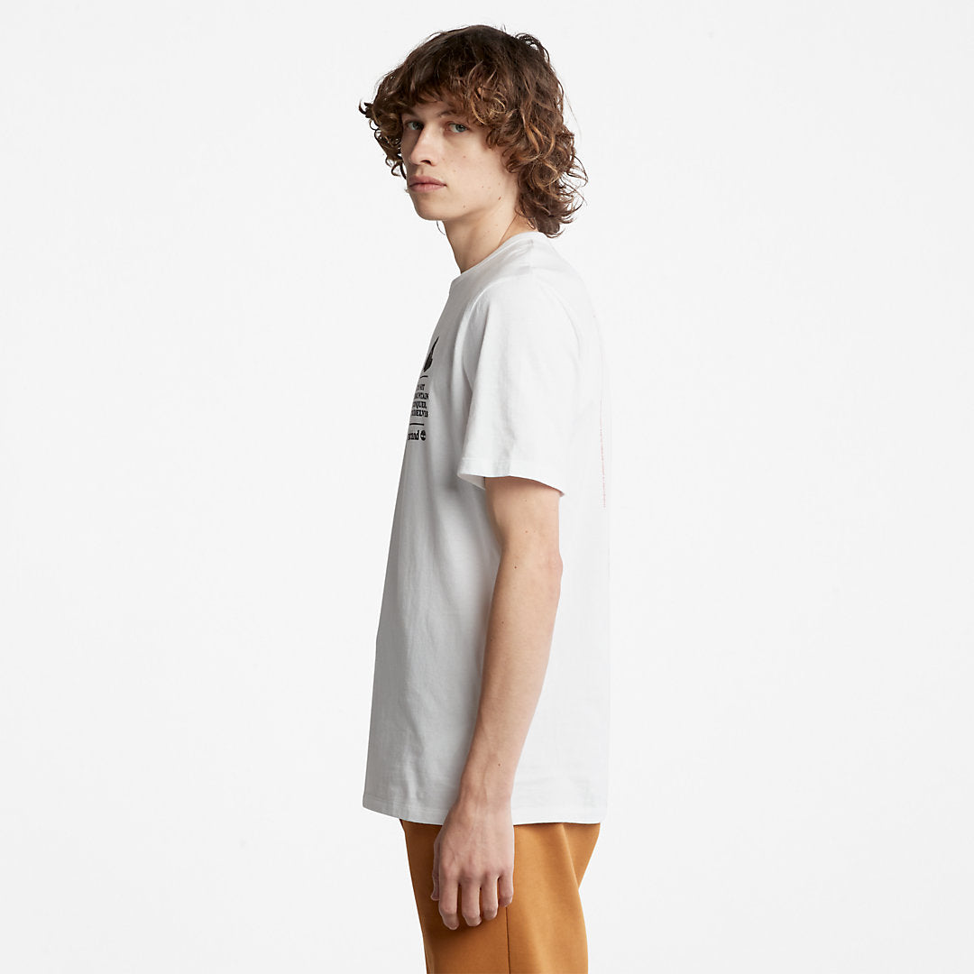 Timberland Mens Outdoor Heritage Boot-Logo T-Shirt for Men in White