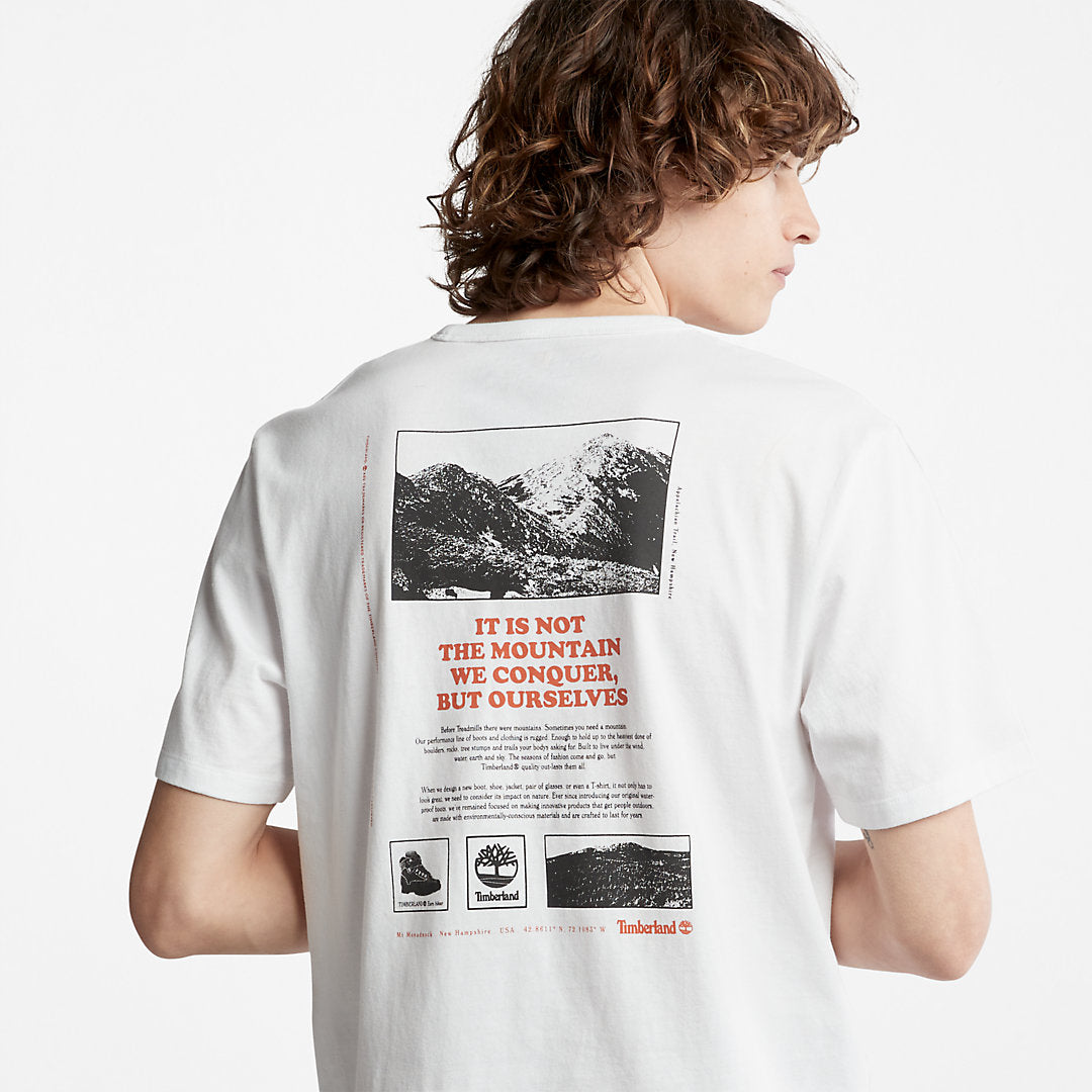 Timberland Mens Outdoor Heritage Boot-Logo T-Shirt for Men in White
