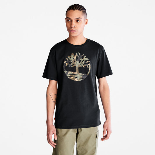 Timberland Mens Camo-Logo T-Shirt for Men in Black