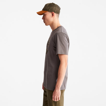 Timberland Mens Camo-Logo T-Shirt for Men in Grey
