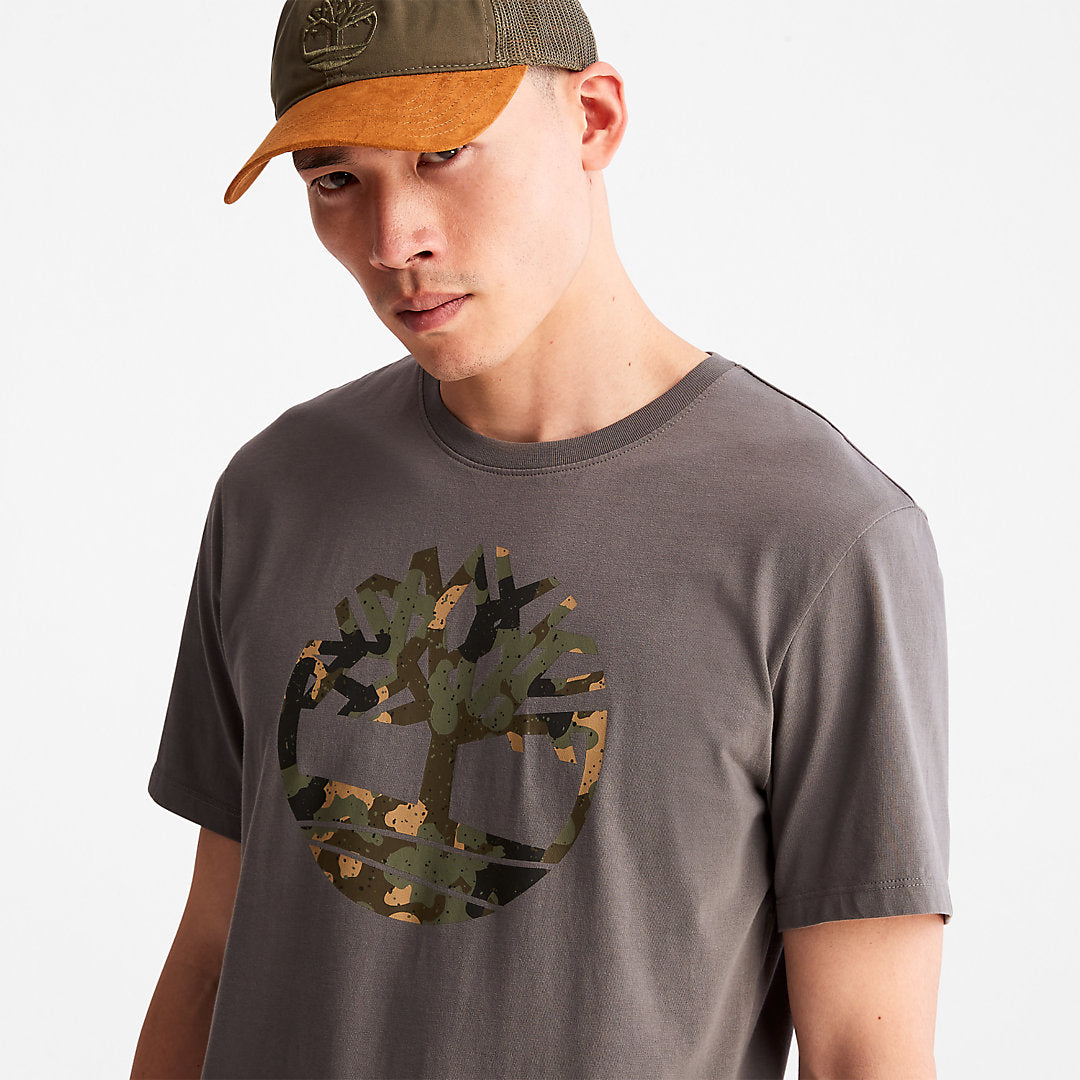 Timberland Mens Camo-Logo T-Shirt for Men in Grey