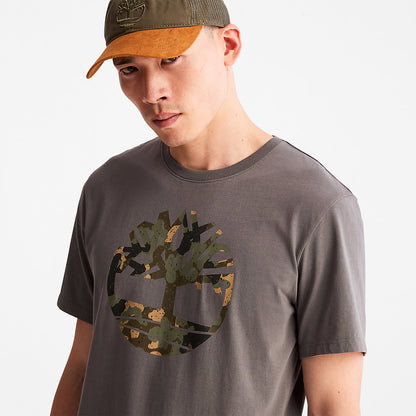 Timberland Mens Camo-Logo T-Shirt for Men in Grey