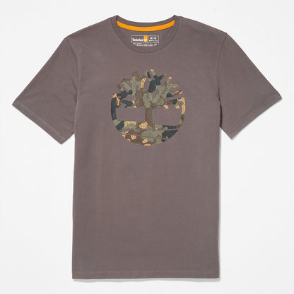 Timberland Mens Camo-Logo T-Shirt for Men in Grey