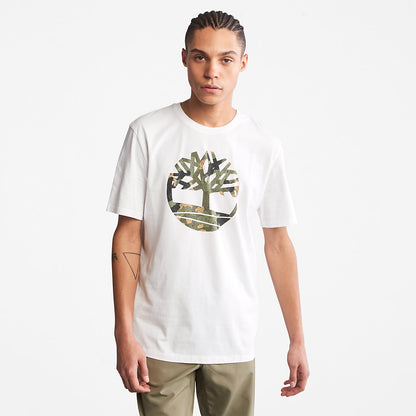 Timberland Mens Camo-Logo T-Shirt for Men in White