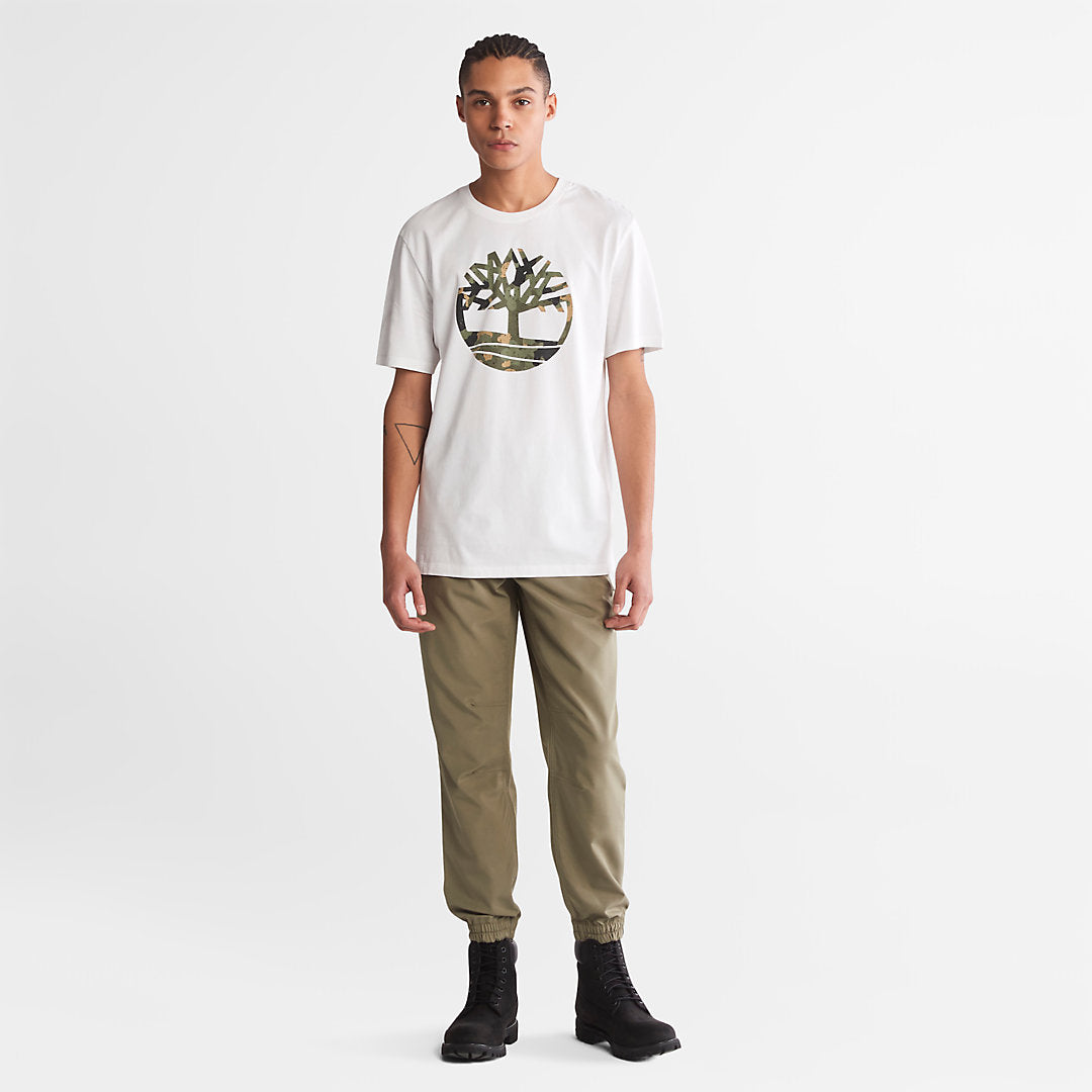 Timberland Mens Camo-Logo T-Shirt for Men in White