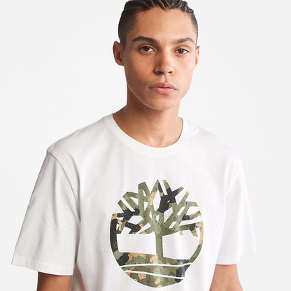 Timberland Mens Camo-Logo T-Shirt for Men in White