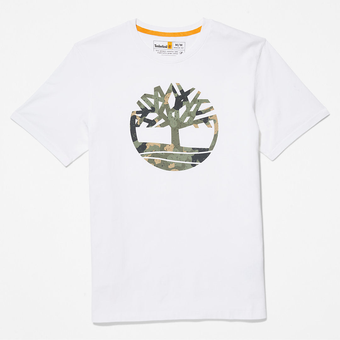 Timberland Mens Camo-Logo T-Shirt for Men in White