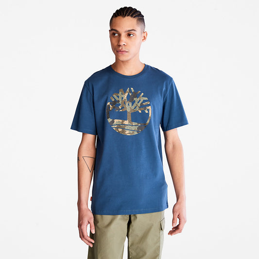 Timberland Mens Camo-Logo T-Shirt for Men in Blue