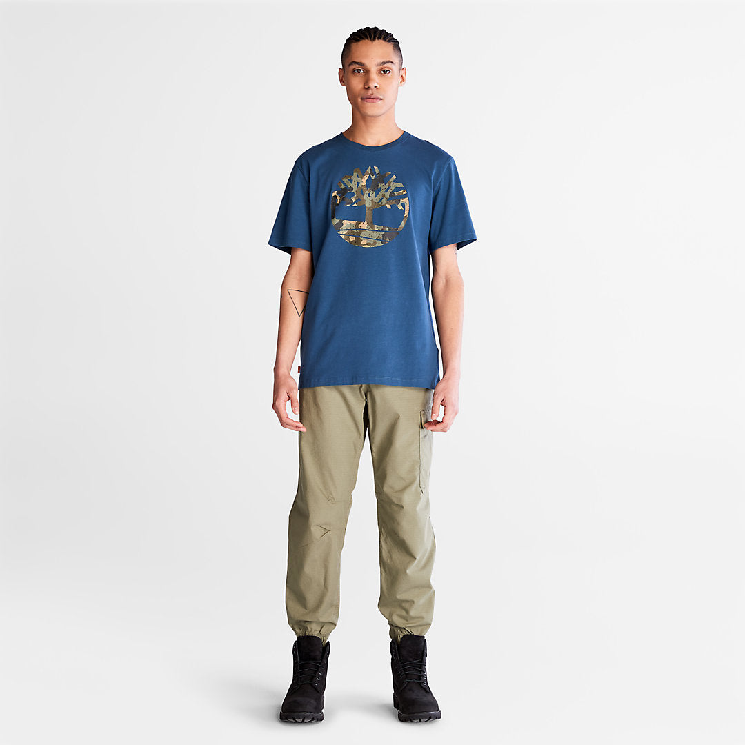 Timberland Mens Camo-Logo T-Shirt for Men in Blue
