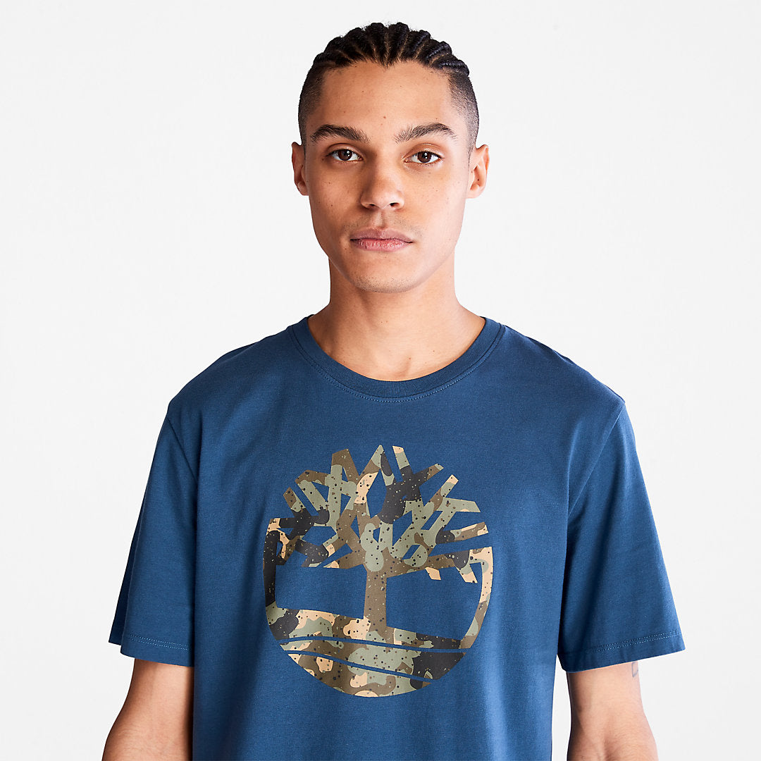 Timberland Mens Camo-Logo T-Shirt for Men in Blue
