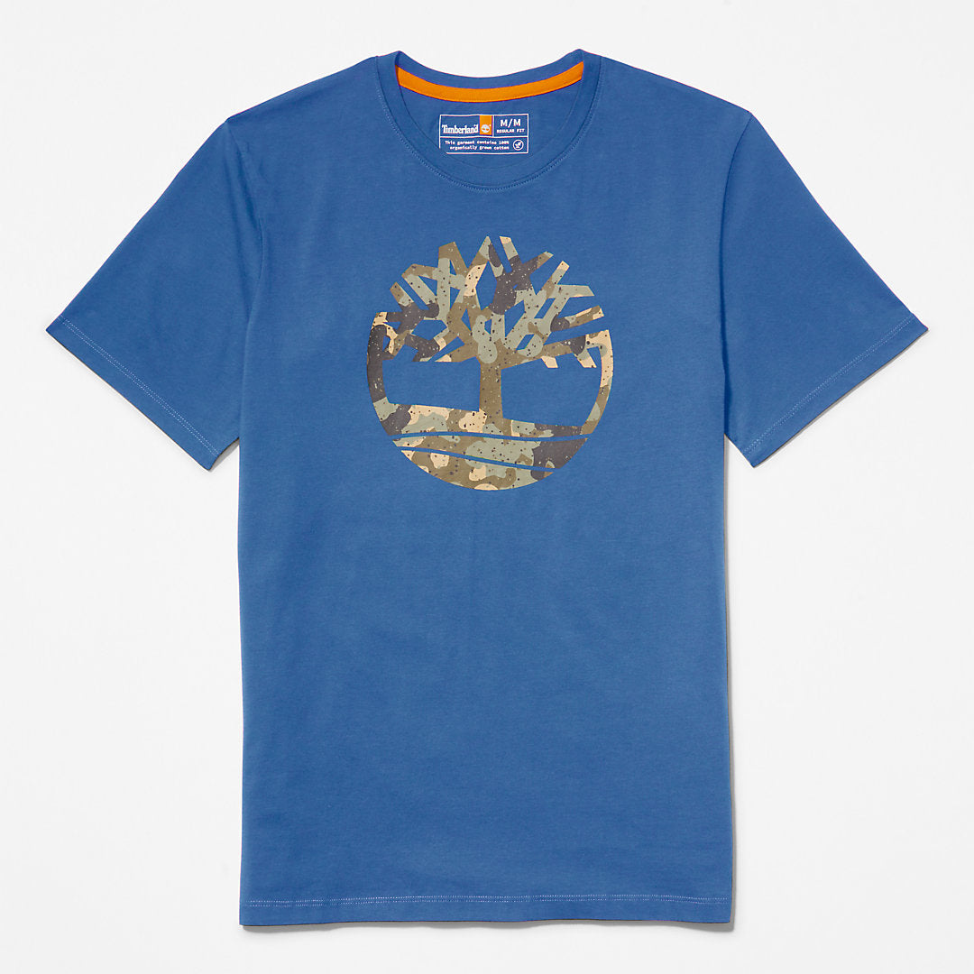 Timberland Mens Camo-Logo T-Shirt for Men in Blue