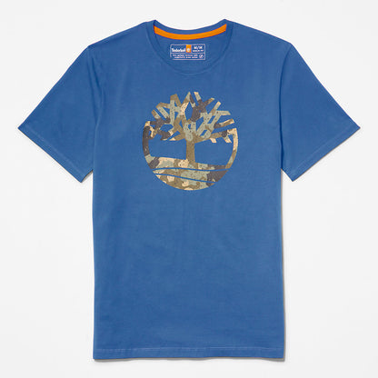 Timberland Mens Camo-Logo T-Shirt for Men in Blue
