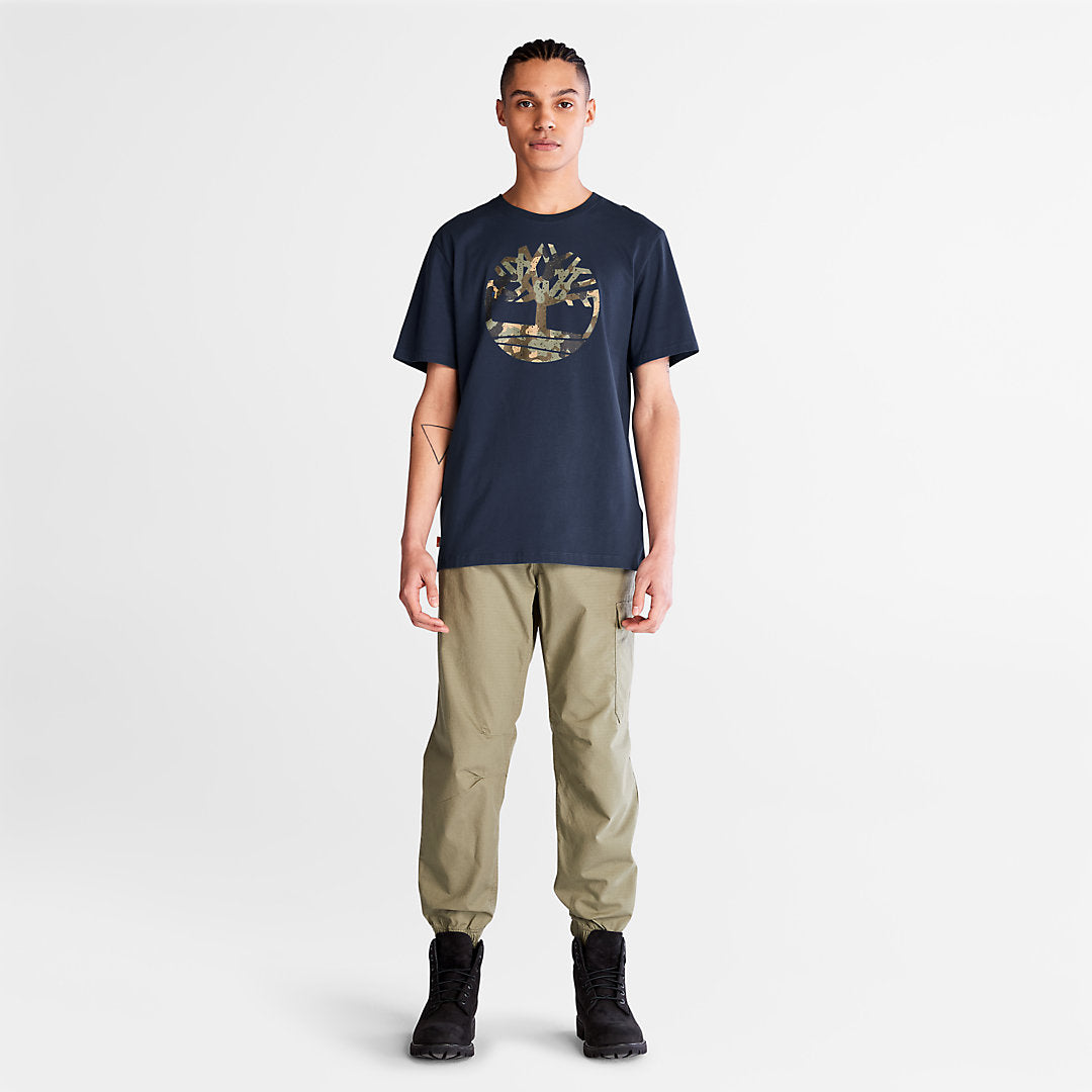Timberland Mens Camo-Logo T-Shirt for Men in Navy