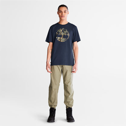 Timberland Mens Camo-Logo T-Shirt for Men in Navy