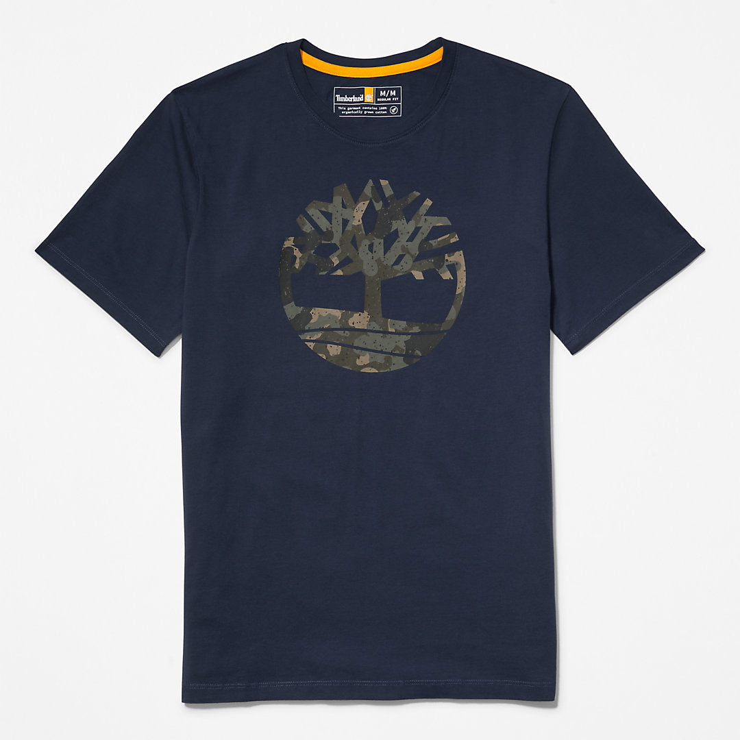 Timberland Mens Camo-Logo T-Shirt for Men in Navy