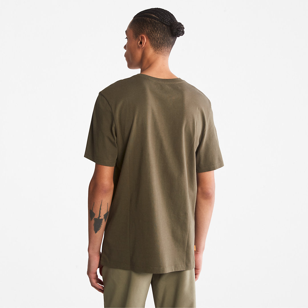 Timberland Mens Camo-Logo T-Shirt for Men in Dark Green