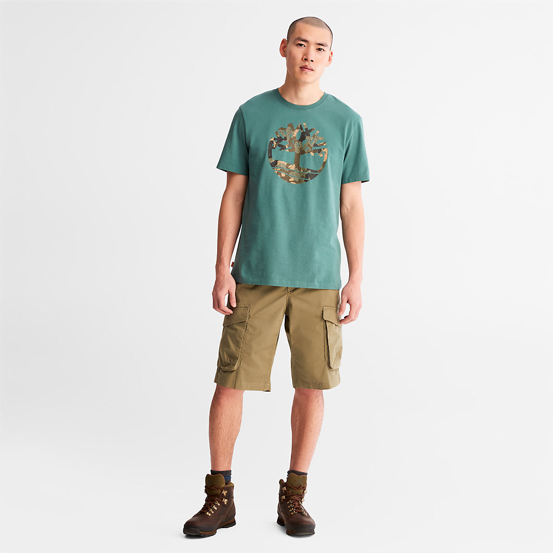 Timberland Mens Camo-Logo T-Shirt for Men in Light Green