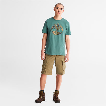 Timberland Mens Camo-Logo T-Shirt for Men in Light Green