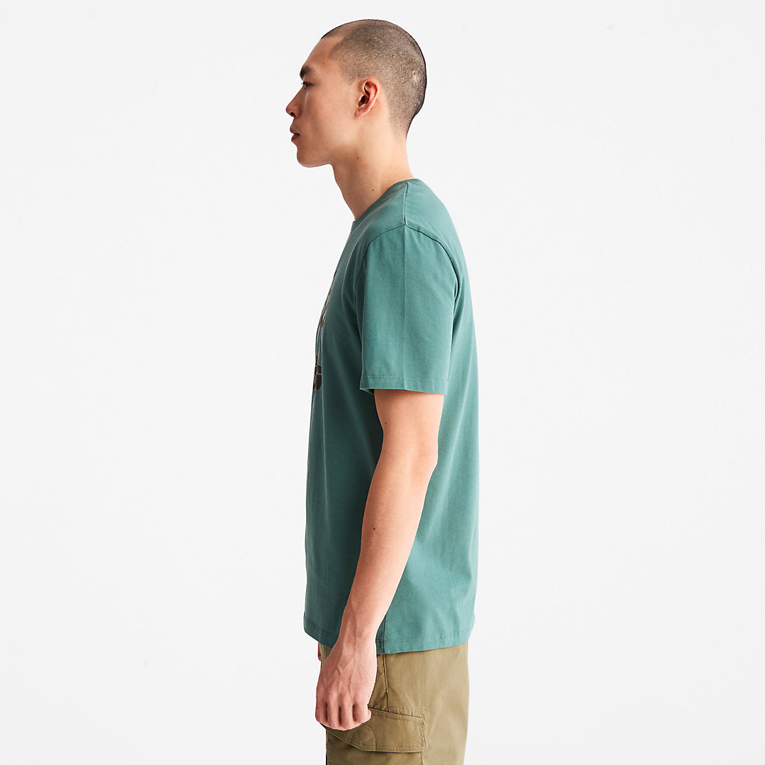 Timberland Mens Camo-Logo T-Shirt for Men in Light Green
