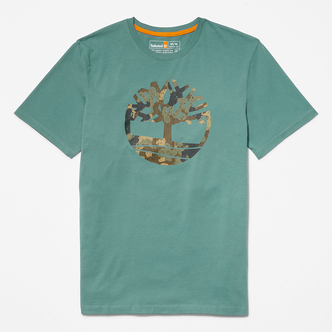 Timberland Mens Camo-Logo T-Shirt for Men in Light Green