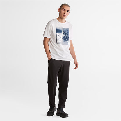 Timberland Mens Mountains-to-Rivers Print T-Shirt for Men in White