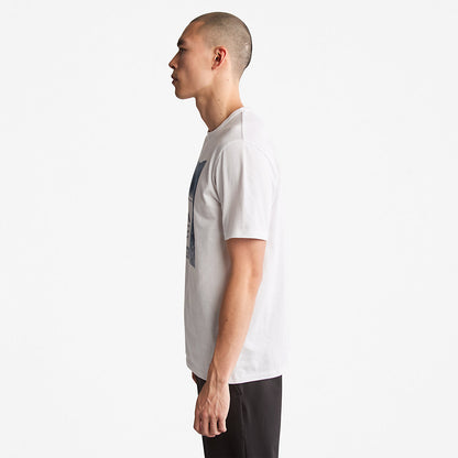 Timberland Mens Mountains-to-Rivers Print T-Shirt for Men in White