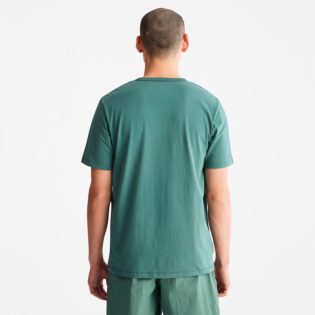 Timberland Mens Mountains-to-Rivers Print T-Shirt for Men in Green