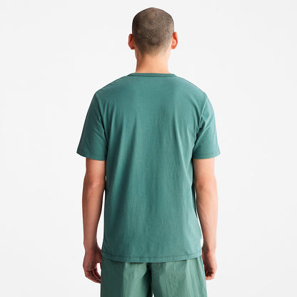 Timberland Mens Mountains-to-Rivers Print T-Shirt for Men in Green