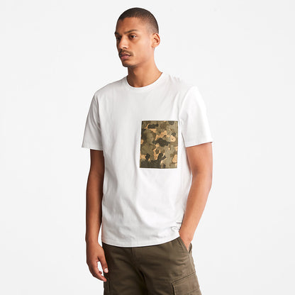 Timberland Mens Outdoor Heritage Camo-Pocket T-Shirt for Men in White