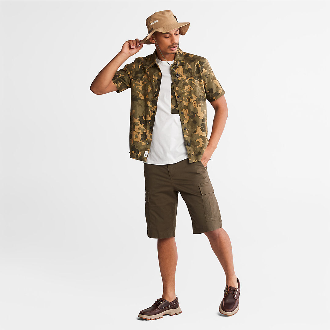 Timberland Mens Outdoor Heritage Camo-Pocket T-Shirt for Men in White