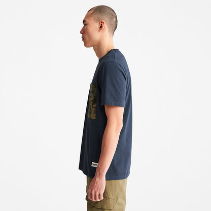Timberland Mens Outdoor Heritage Camo-Pocket T-Shirt for Men in Navy