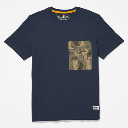 Timberland Mens Outdoor Heritage Camo-Pocket T-Shirt for Men in Navy