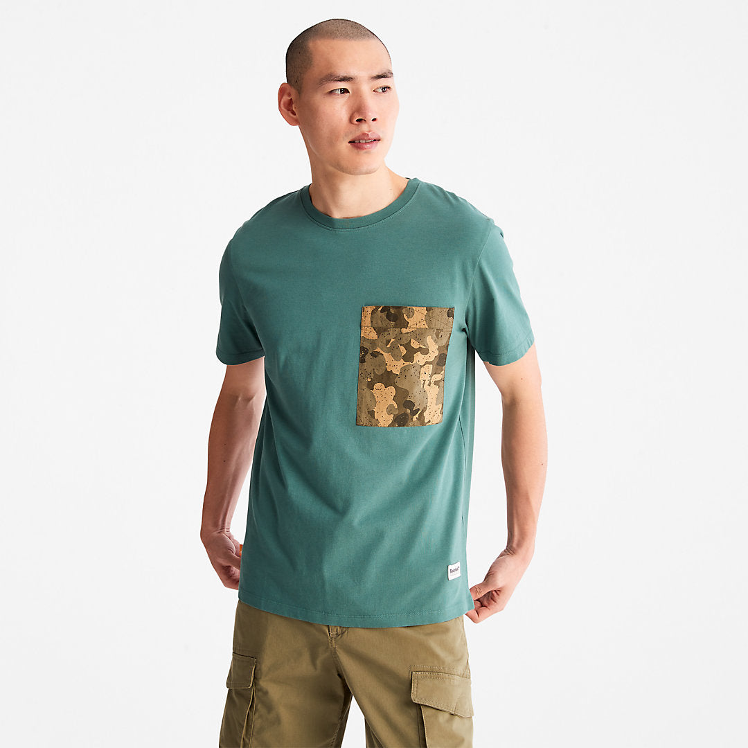 Timberland Mens Outdoor Heritage Camo-Pocket T-Shirt for Men in Green