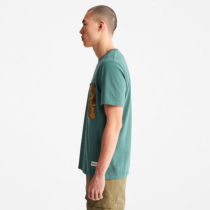 Timberland Mens Outdoor Heritage Camo-Pocket T-Shirt for Men in Green