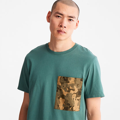 Timberland Mens Outdoor Heritage Camo-Pocket T-Shirt for Men in Green