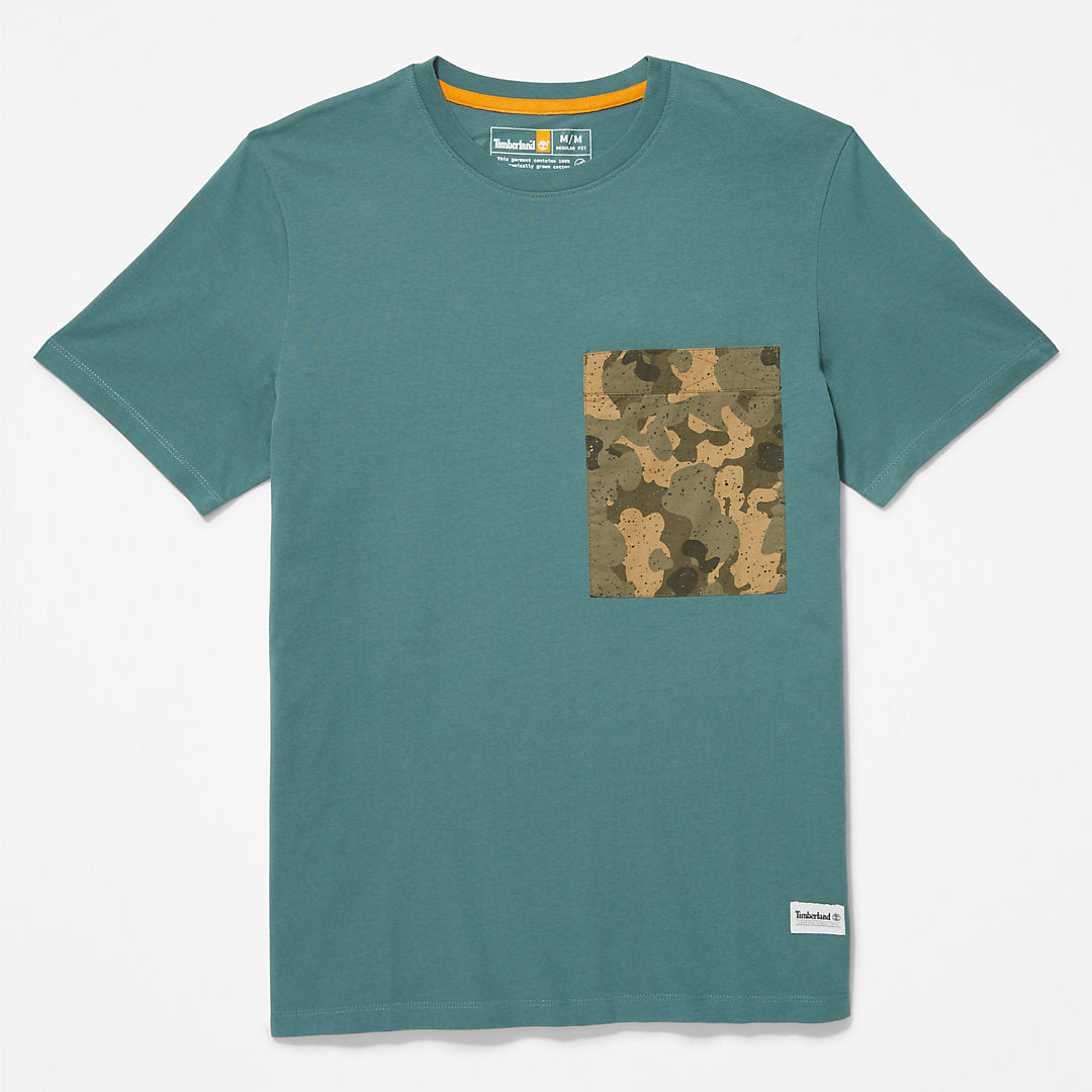 Timberland Mens Outdoor Heritage Camo-Pocket T-Shirt for Men in Green