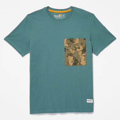 Timberland Mens Outdoor Heritage Camo-Pocket T-Shirt for Men in Green
